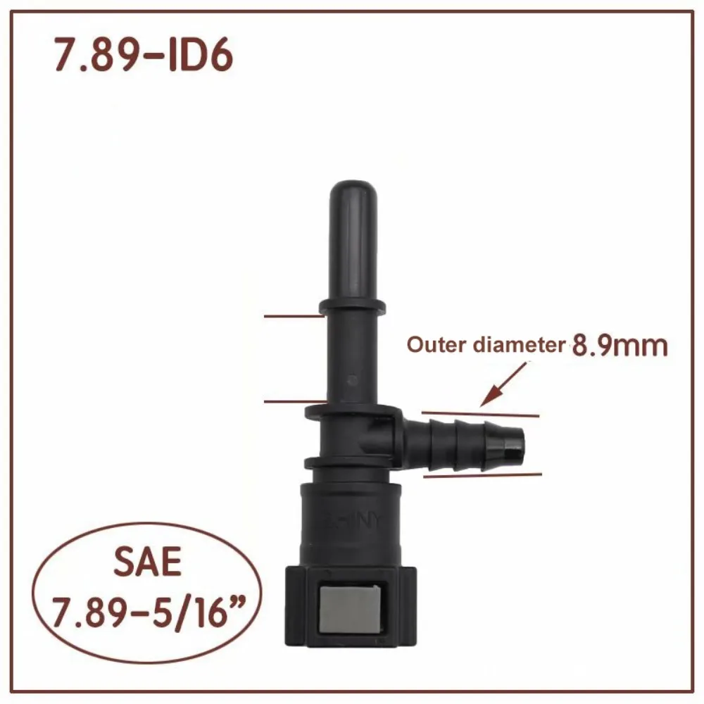 PA12 Plastic Hose Coupler Auto Accessories Bundy Tee 45&deg; Fuel Line Hose 7.89 ID6 Pipe Coupler Quick Release Connector hose coupler fuel line connector