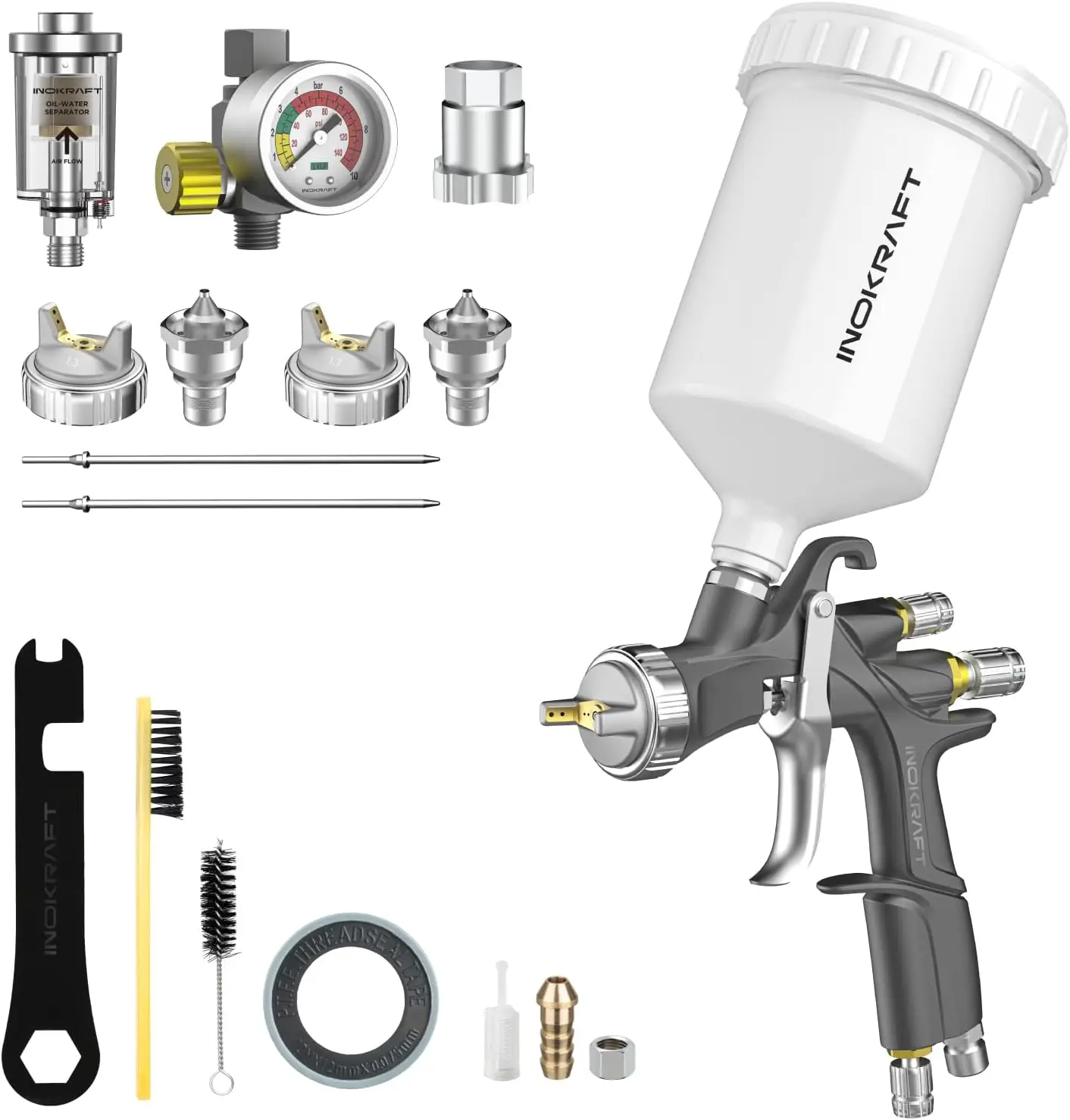 Air Spray Gun Premium Kit Easy to Use Paint Gun for Cars & House Painting 1.3/1.5/1.7mm Nozzles with Paint Sprayer Accessories
