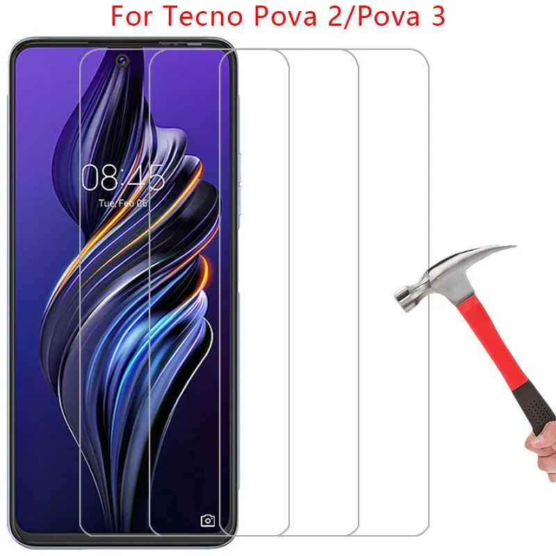 Закаленное стекло для tecno pova 3 2 чехол для телефона on Tech pova3 pova2 задняя крышка 2 чехол 3 чехол 360 защитный чехол
