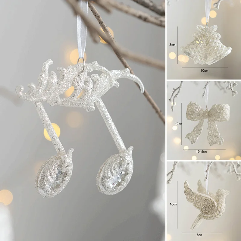 Glitter Pendant Xmas Tree Hanging Decor Angel Girl Bell Bird Christmas Party Ornaments Home Decoration New Year Kids Gifts christmas tree decoration