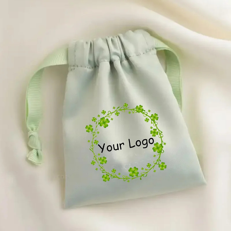 

Green Dense Silk Gift Bag 5x7cm 7x9cm 13x17cm 18x30cm pack 50 Perfume Eyelashes Hair Packaging Sack Jewelry Drawstring Sachets