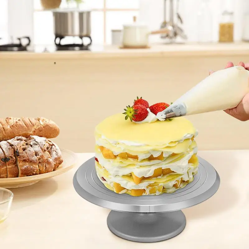 Round Cake Stand Rotating Wheel Cake Spinner Stand For Decorating Cake  Icing Tools For Kids Cake Lovers Cake DIY For New Year - AliExpress