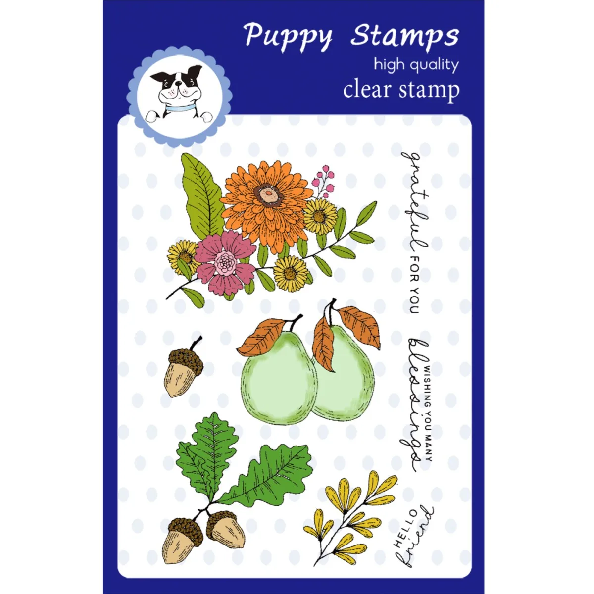 

PUPPY STAMP Flower Fruits Clear Stamps Metal Cutting Dies For Decorating Scrapbook Diy Paper Card Album Mould Embossing Craft