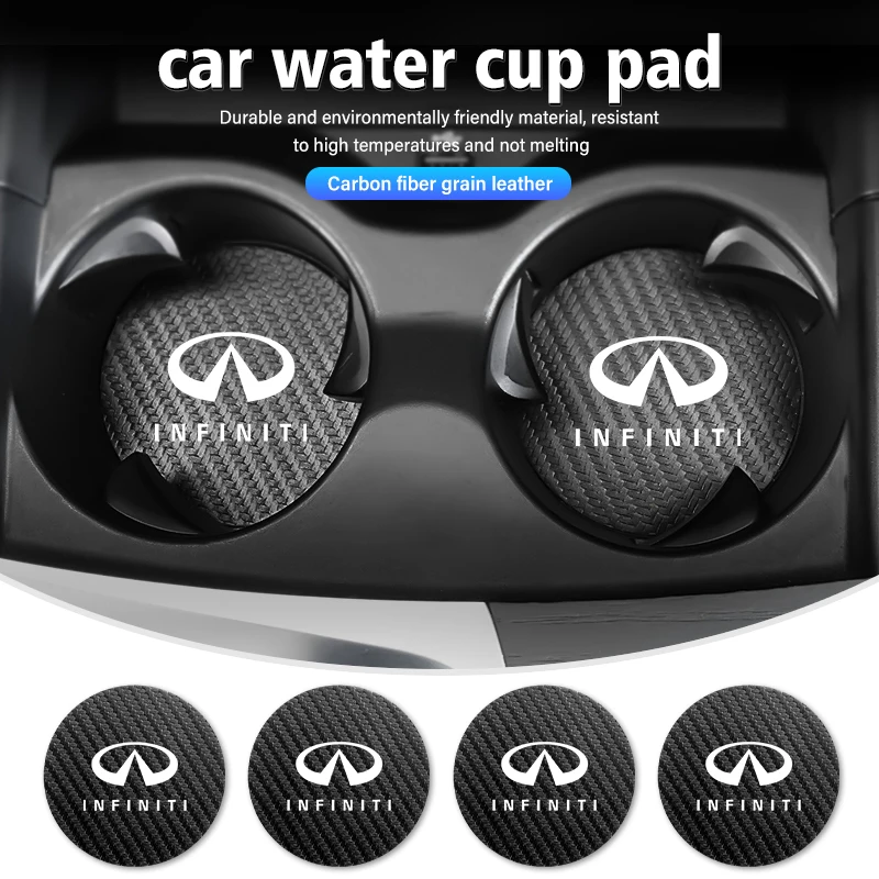 2Pcs Car Non-slip Water Cup Bottle Mat Holder Anti-slip Pads For Infiniti JX35 G25 G37 FX FX37 FX50 EX35 EX25 EX37 ESQ M25 M35