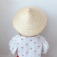 Chinese Style Children Straw Bamboo Sun Hat Rural Fishing Hat Sunshade Rainproof Hand-Woven Kids Boys GirlsTravel Straw Hat 6