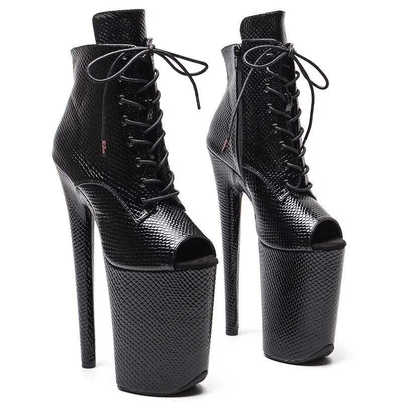 

LAIJIANJINXIA Новая мода 23 см/9 дюймов PU Обувь для танцев на высоком каблуке на платформе женские современные ботильоны 128