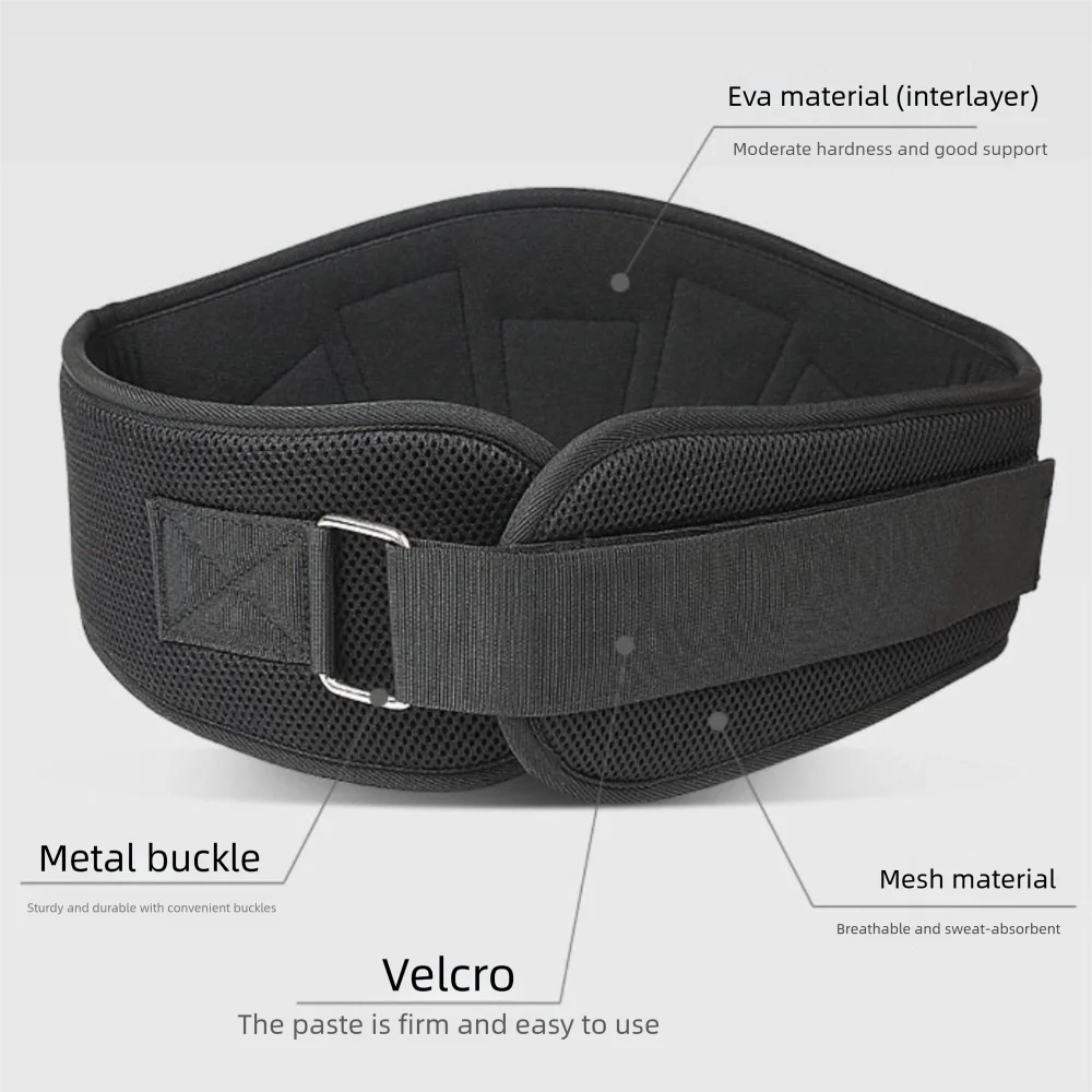 Sport Adjustable Fitness Belt Breathable Safe Weightlift Waist Support EVA Durable Workout Power Belt Gym Equipment