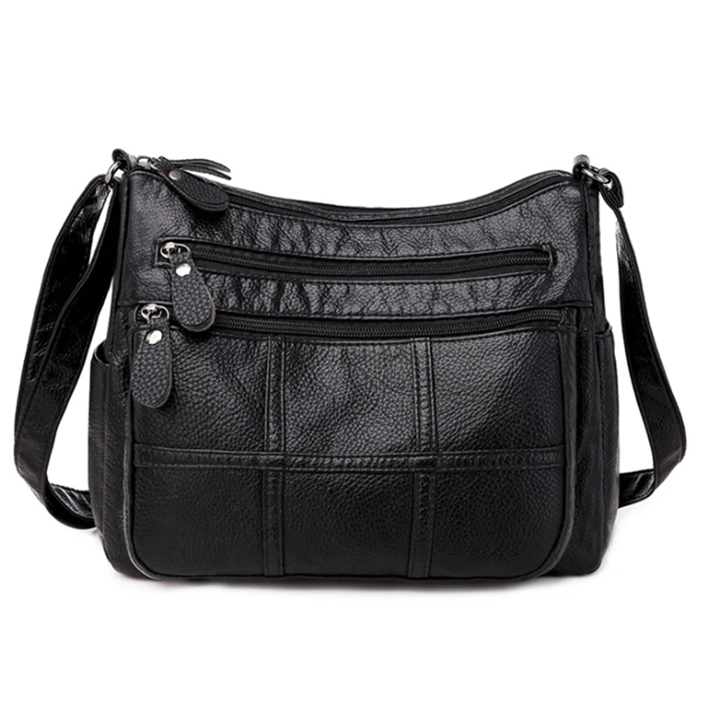 

Сумка на плечо женская из мягкой кожи, повседневный саквояж кросс-боди, сумочка-мессенджер из мытой кожи