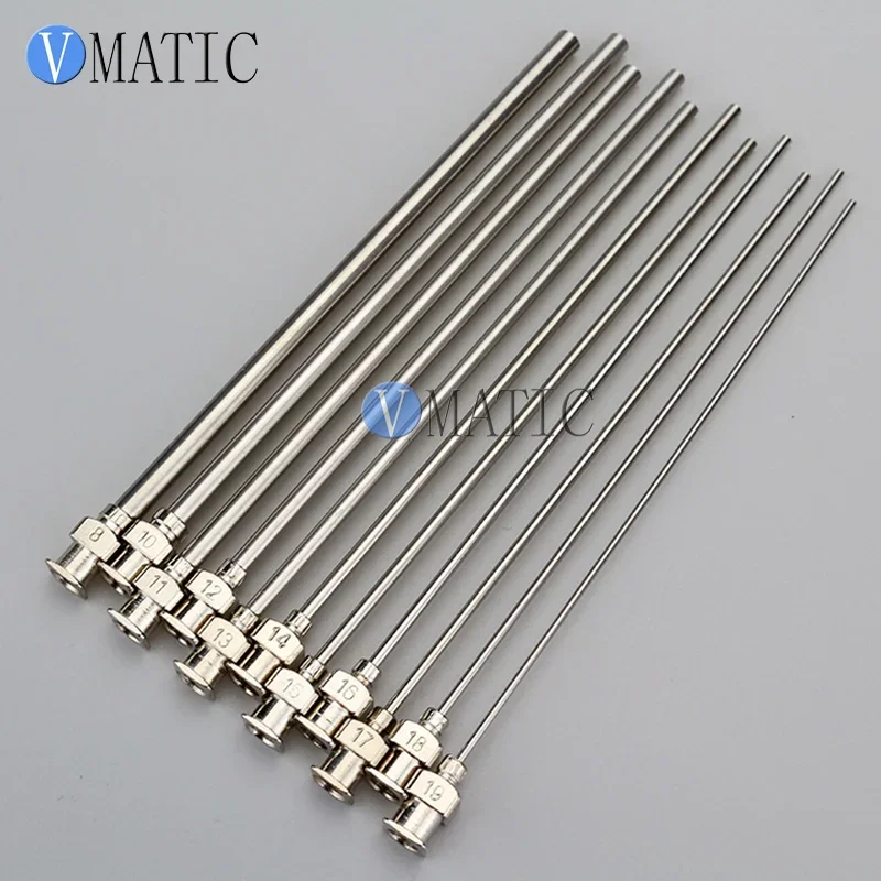 Precision All Metal Tips Tube Length 10cm 100mm Blunt Stainless Steel 10Pcs Dispensing Needles Syringe Needle Tips