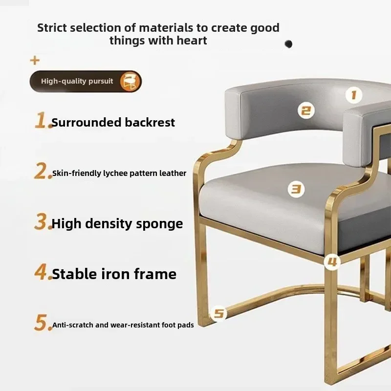 Dining Chair Simple Style Dining Chair Tea Chair Reception Mahjong Sofa Manicure Makeup Chair Dining Room Furniture