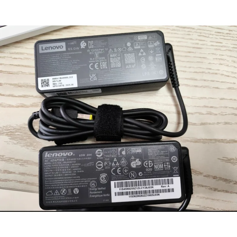 레노버 65W 20V-3.25A 씽크패드 노트북 전원 어댑터 X240 X260 X270 T440 T450S 시리즈용
