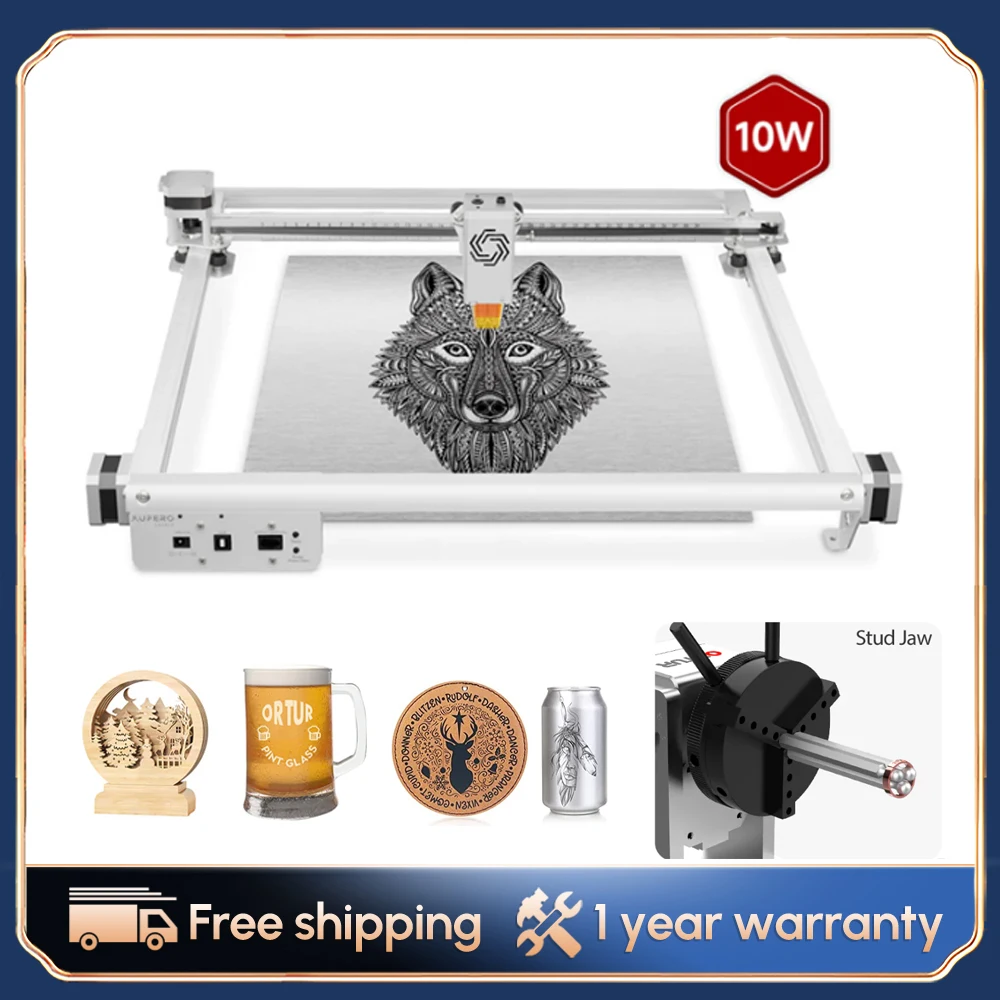 

Aufero 2 High Accuracy Laser Engraving Machine with 390x390mm Large Working Area 5.5-6W Laser Power Engraver and Cutter for Wood