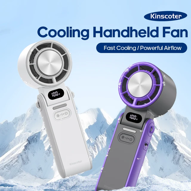 KINSCOTER Outdoor Foldable Portable Handheld Fan Mini Cooling Rechargeable 3600mAh 100-level Free Control High Speed Turbo Fan 1