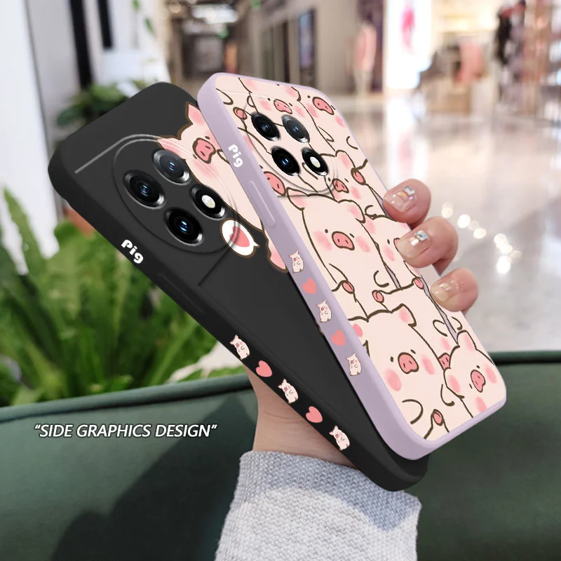 Adorable Pink Pig Liquid Silicone Phone Case