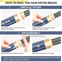 Sèche-cheveux 7 en 1, brosse sans balais, haute vitesse, avec diffuseur, sèche-cheveux ionique, peigne de coiffure à Air chaud, bigoudi automatique 5