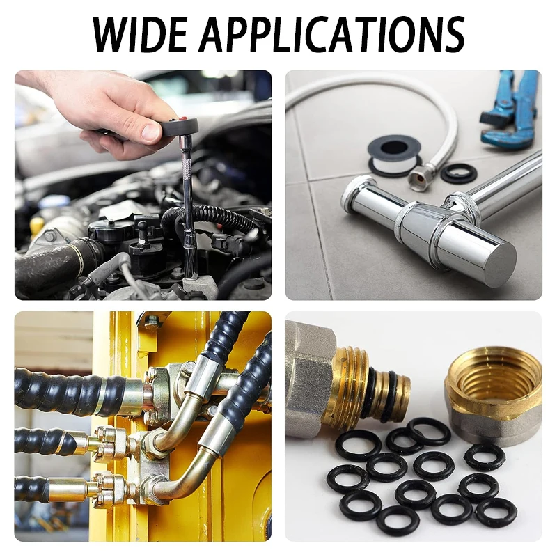 Rubber O Rings Gaskets Sealing Rubber Bands O-Rings Repair Kit For Faucet Pipe Car Plumbing 225PCS 4pcs Tools