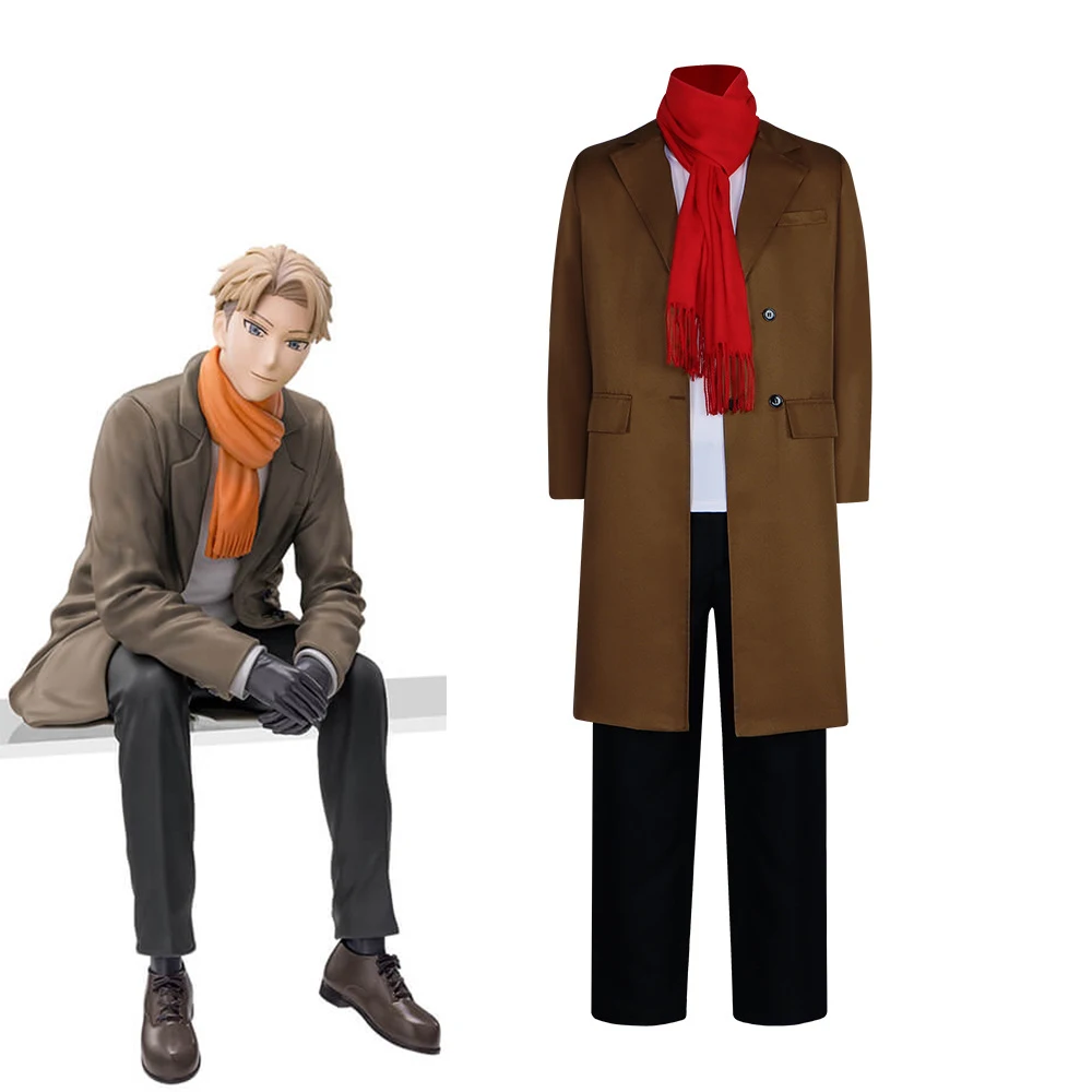 

Anime Spy X Family Loid Forger Cosplay White Disguise Costume for Men Uniform Suit with Scarf Halloween Carnival Killer Roleplay
