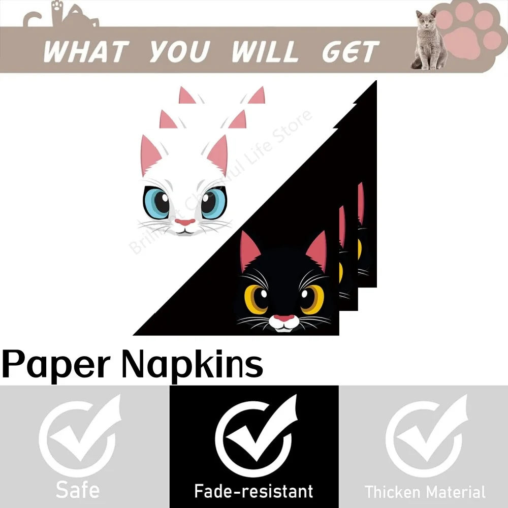 Katze Geburtstag Dekorationen Luftballons Kätzchen Thema Papier Geschirr Teller Banner Girlande Baby party Kinder Katze Geburtstags feier Lieferungen – Detail 10