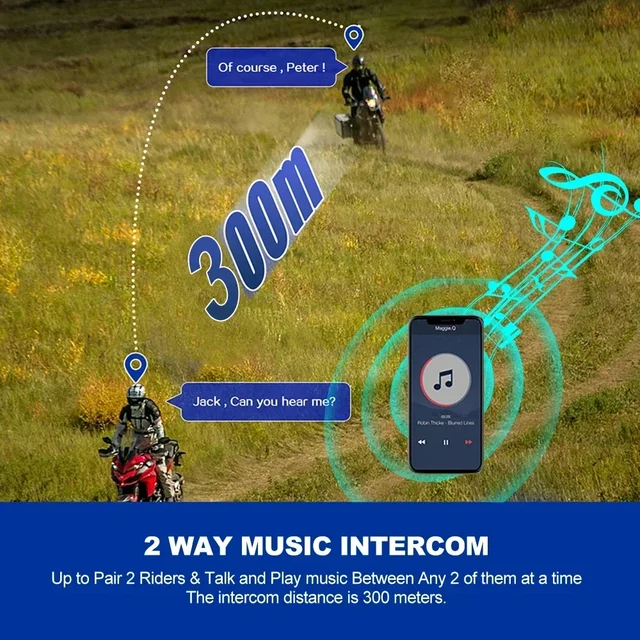 Y20 MAX Motorcycle Helmet Bluetooth Headset Intercom With Mixing V5.3 IPX6 Waterproof RGB Colorful Light Effect 1000mAh Battery