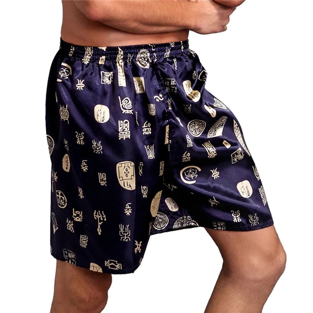 Men sleep bottoms silk satin pajamas casual sleep short pants mens sleep shorts pajama pants