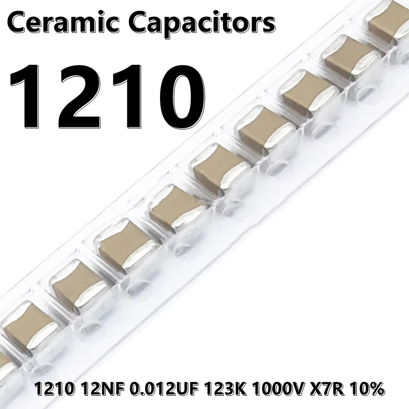 

(10pcs) 1210 12NF 0.012UF 123K 1000V X7R 10% 3225 SMD Ceramic Capacitors