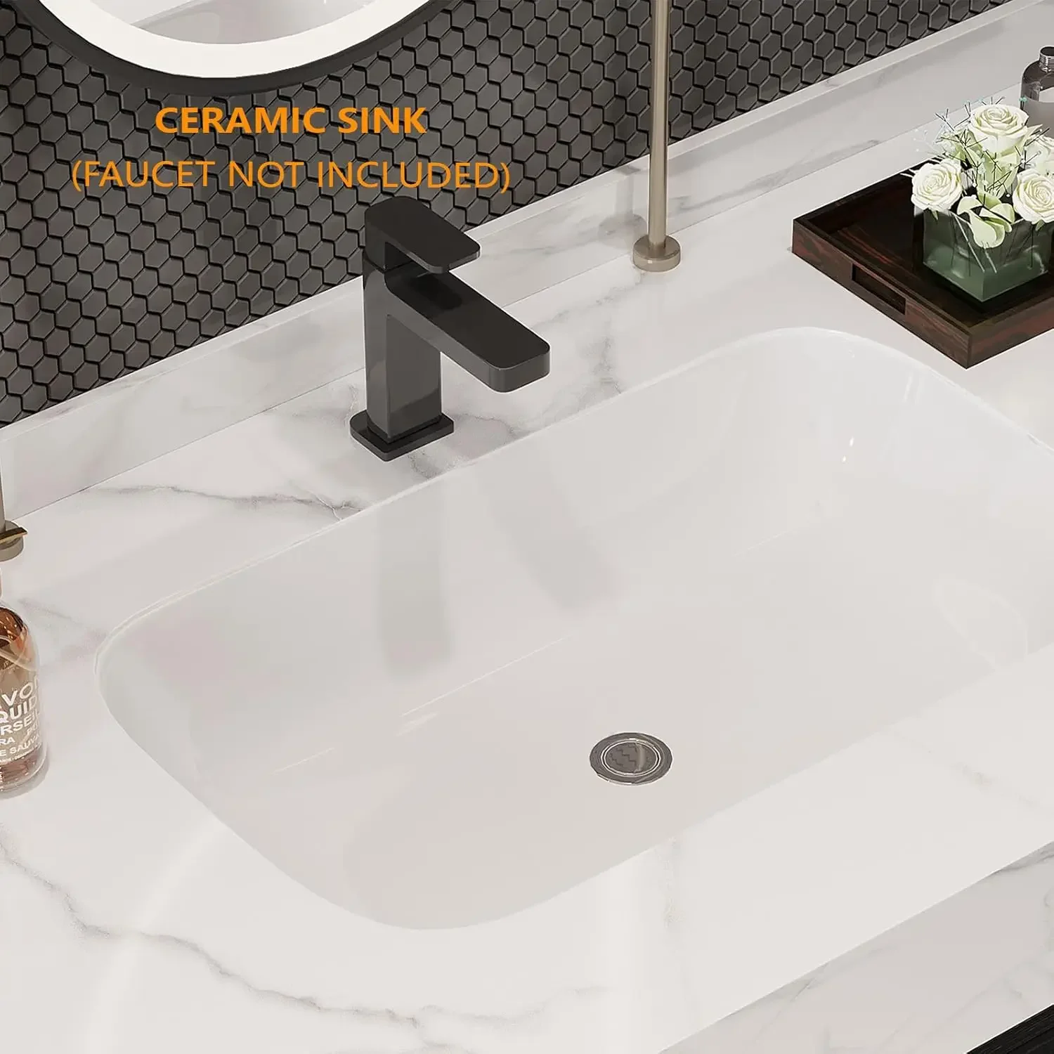 40 Inch Modern Wall Mounted Bathroom Vanity with Ceramic Sink. Quick Assembly Solid Wood Floating Bathroom Vanity Cabinet 6