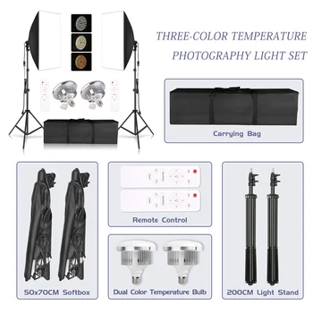 Photography Softbox Lighting Kit 50x70CM LED Round UFO Lamp Professional Continuous Light System Equipment For Photo Studio 6