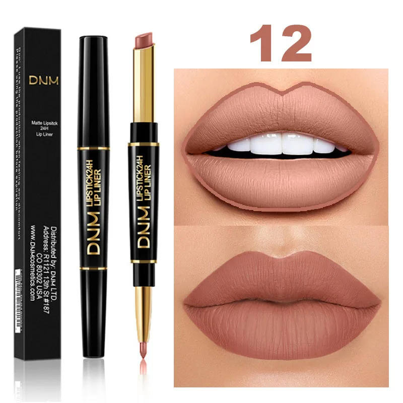 thumbnail image 1 of Double Ended Matte Lipstick Long Lasting Wateproof Lipsticks Brand Lip Makeup Cosmetics Dark Red Lips Liner Pencil Beauty, 1 of 4