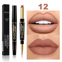 Double Ended Matte Lipstick Long Lasting Wateproof Lipsticks Brand Lip Makeup Cosmetics Dark Red Lips Liner Pencil Beauty 1