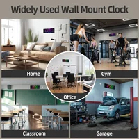 16" B Large Digital Wall Clock, Big LED Display with Remote, 8 RGB Color, Alarm, DST, Temperature for Living Room, Office 6