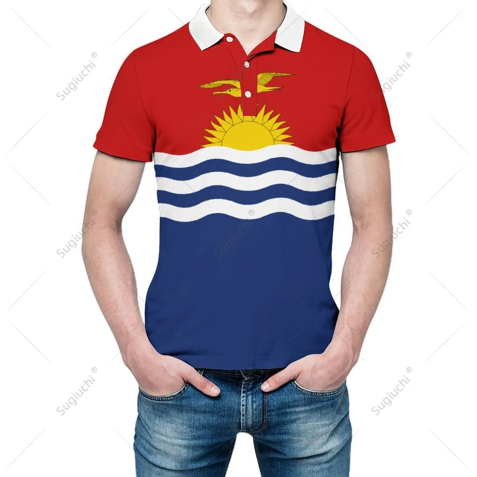 Polo Unisex Kiribati Flag 3D Print Uomo Polo Abbigliamento Moda Tute Maniche Corte
