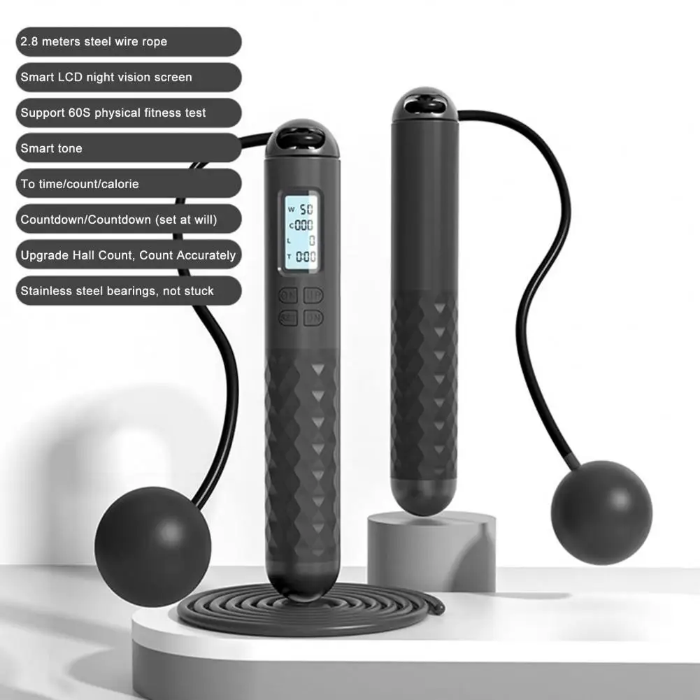 Fitness Jump Rope Steel Wire Skipping Rope Adjustable Steel Wire Jump with Counter Weighted Ball for Kids for Fitness