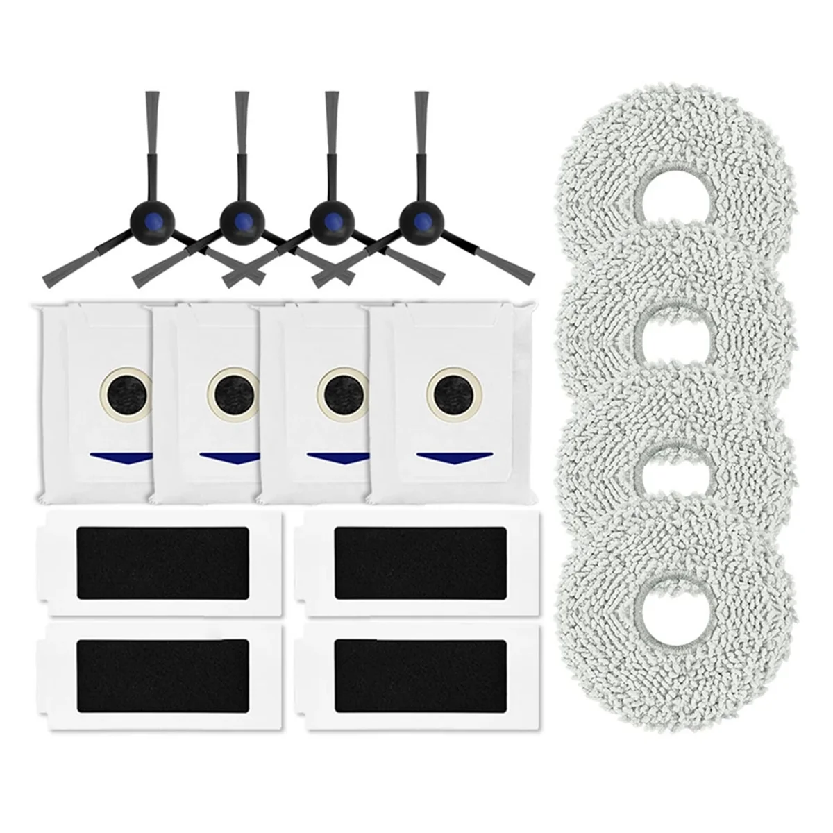 FZFZ For T30 Pro Omni Robot Replacement Side Brush HEPA Filter Mop Pad Dust Bag Spare Parts Accessories,16PCS