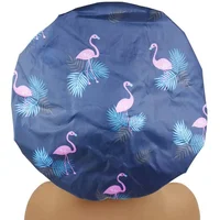Shower Cap Large Adjustable Reusable Double-Layer Waterproof Bath Cap for Women Girls Braids SPA Long Hair 2
