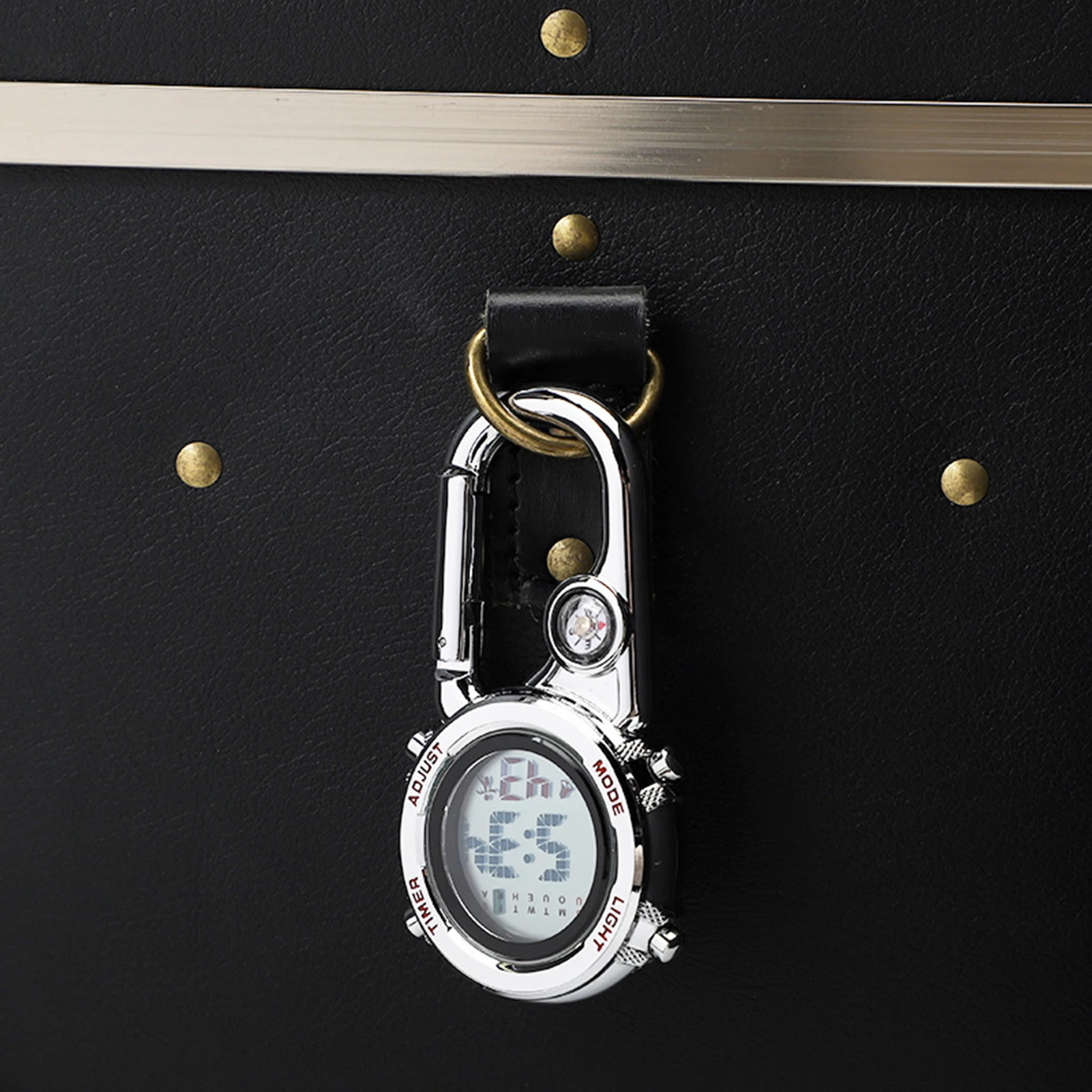 1 pc Carabiner 시계 다기능 전자 회중 시계 허리 시계 회중 시계 빛나는 야외 스포츠 배낭 시계