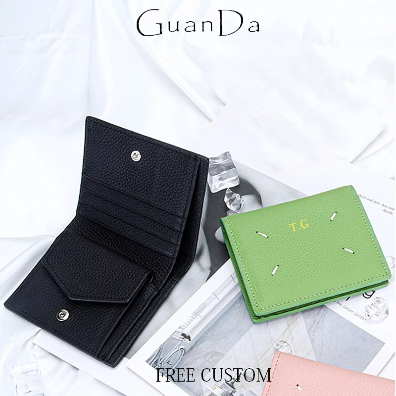 

Genuine Leather Luxury Brand Card Wallet For Woman Money Clip Customized Coin Purse Fashion Versatile Mini Card Holder Luxury