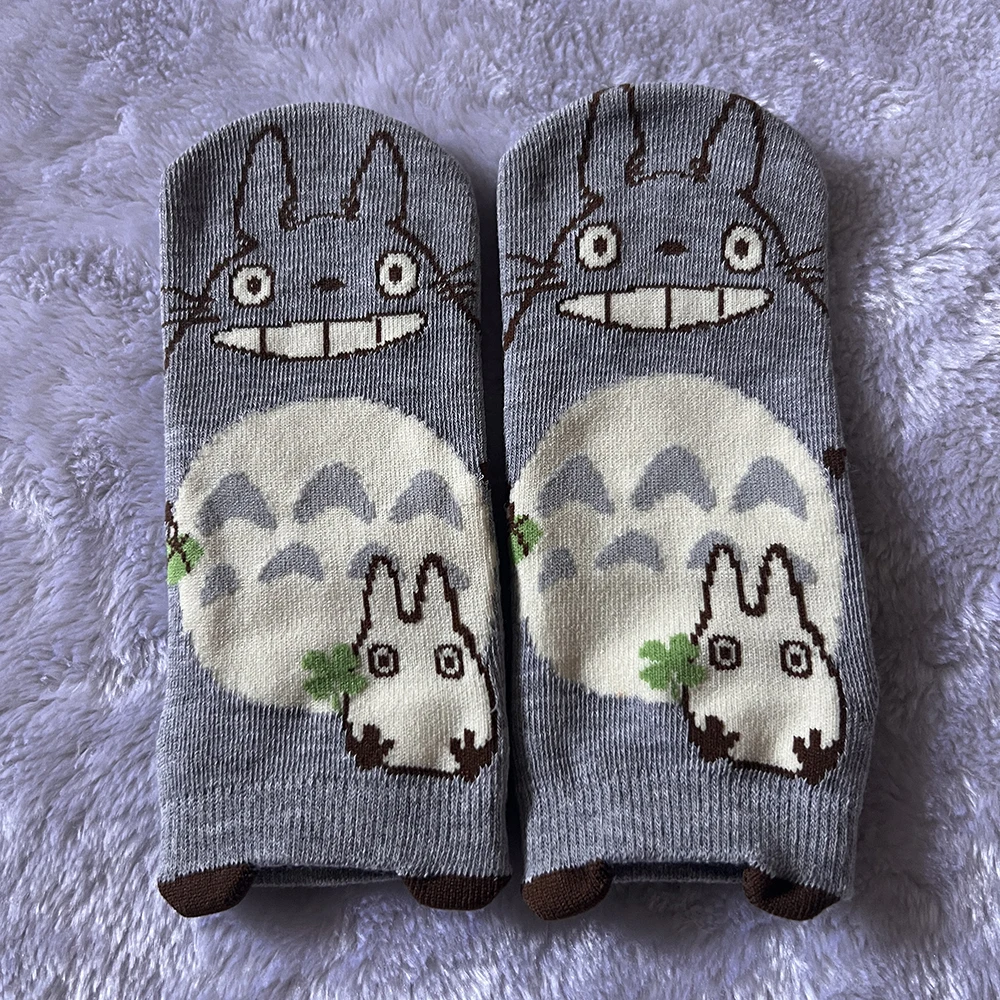 Women Cute Cat Anime Socks Funny Jiji Novelty Casual Crew Socks Cartoon Howl Calcifer Short Sock Lovers Xmas Birthday Gifts