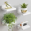 4/2 Pcs White Floating Shelves for Wall Rustic Wood Small Wall Mounted Shelves for Bedroom, Living Room, Kitchen, Bathroom Decor 4