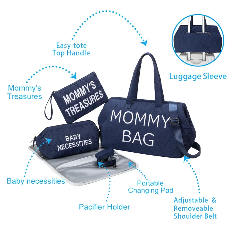 PANGDUBE 5pcs/set Mom Bag Waterproof Baby Diaper Bag for Camping Baby Nappy Bag for Stroller Maternity Fashion Mommy Handbag 3
