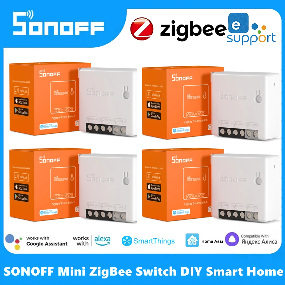 

Смарт-переключатель SONOFF ZBMINI Zigbee, двухсторонний модуль управления умным домом, работает с приложением Smartthing Alexa Google Home, 1-10 шт.