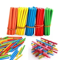100PCS Wooden Counting Sticks Montessori Math Manipulatives Classroom Supplies Teaching Educational Developing Toys For Children 2