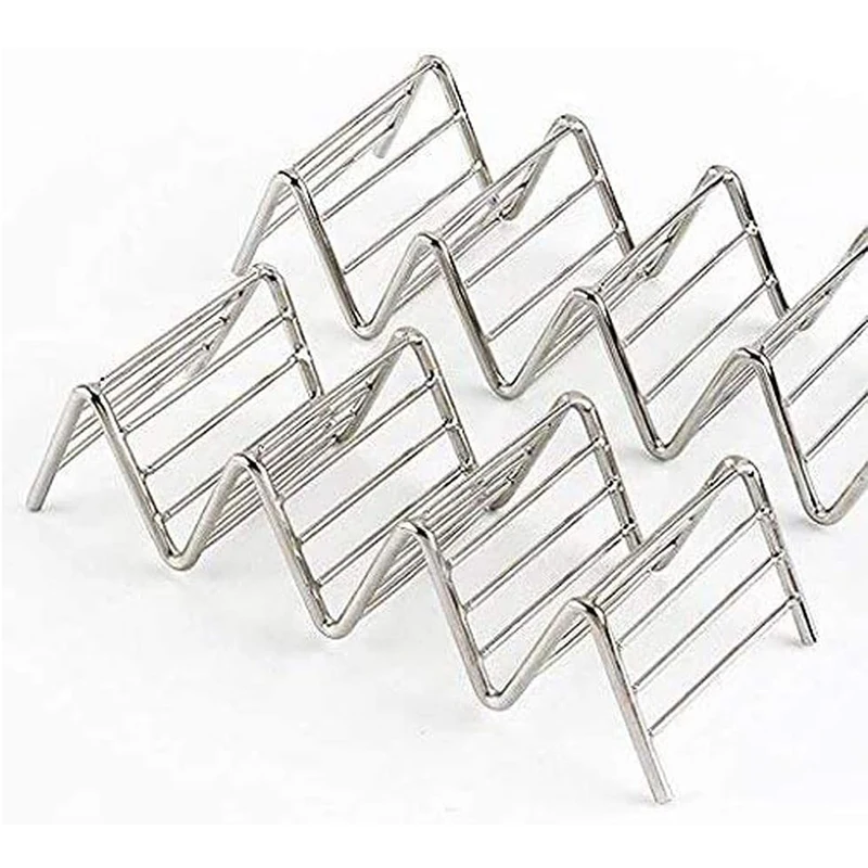 Taco Holder Mexican Pizza Roll Shelf Burrito Potato Chips Rack Shells Taco Rack Stainless Steel Creative Tableware Pancake Stand