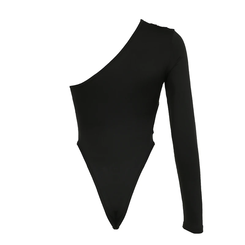 Body de mujer con un hombro descubierto y abertura, sexy, sin espalda, a la moda, elegante, para otoño, para fiesta, rave, body para mujer, tops