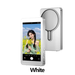 Magnetic Bluetooth Remote Phone Holder for Selfie, Vlog, and Live Streaming (WHITE)