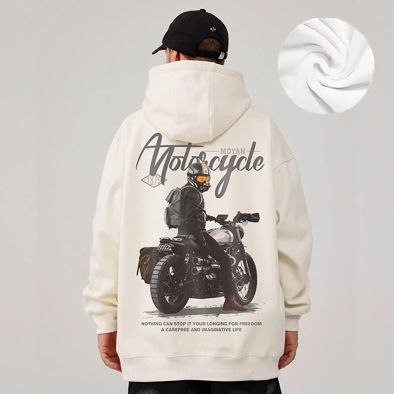 Casual Style Fashion Sweater Hooded Autumn And Winter Literary Trend New Men's Pullover Popular Print And Plush