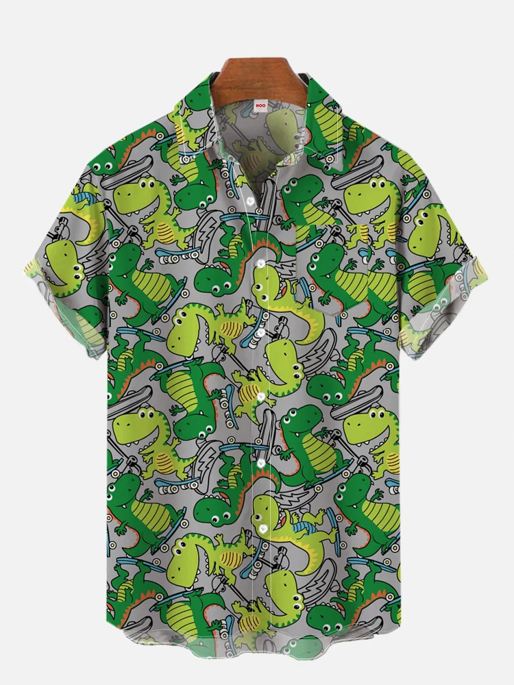 thumbnail image 1 of Camisa hawaiana para hombre, con estampado 3D, divertida caricatura de animales, camisetas de manga corta, ropa informal de verano para hombre, camisas de moda callejera para niños, 1 of 5