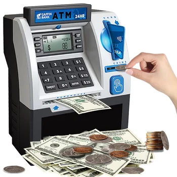 Smart Electronic ATM Bank Toys for Kids Interactive Coin Bill Saving Toy with Password Swipe Card Counting Features 1