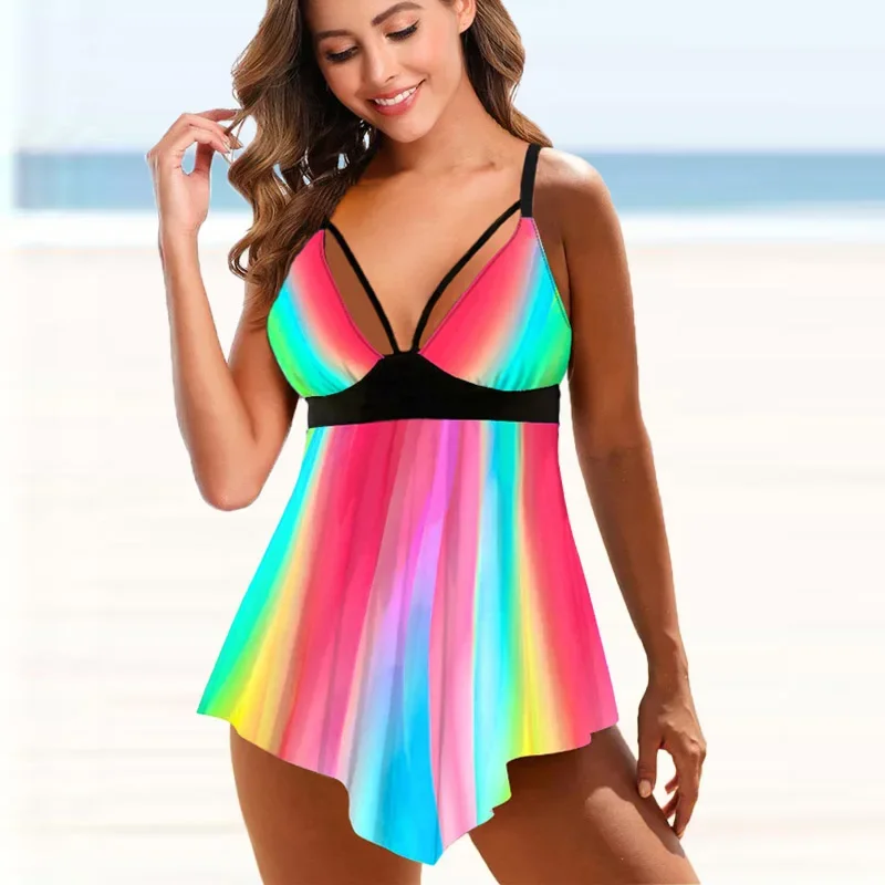 Women Swimsuit Women Two Piece Sets Women's Starlight Dot Printed Swimsuit Bikini Set Sling Swimsuit Two Piece Set S-6XL