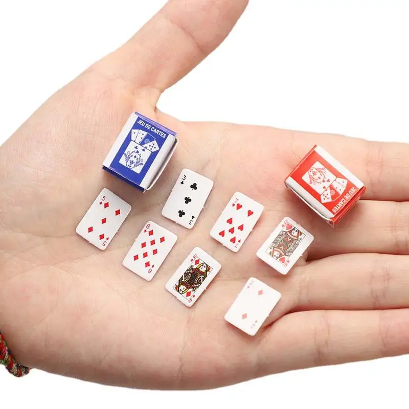 Playing Cards Poker Set 54 Cards/set Mini Poker Random Funny Models Poler Cute Board Games Table Game Outside Playing