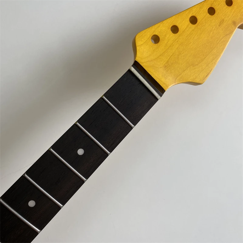 

NEW Vintage Maple Guitar Neck 21 Fret 25.5 Inch Rosewood Fingerboard Dot Inlay Yellow Nitro Matt Electric guitar neck parts